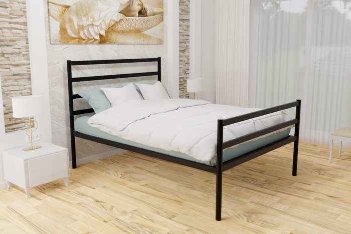 Brentford Wrought Iron Bed Frame in Black or Ivory