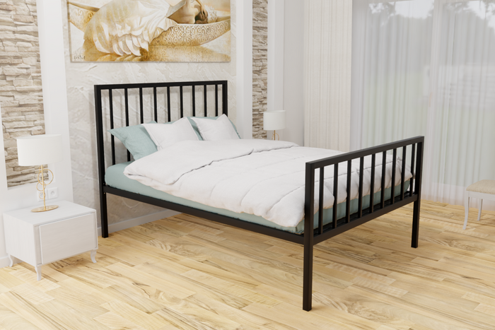 Pinner Wrought Iron Bed Frame in Black or Ivory