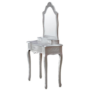 Chaandhi Kar Metal Embossed Dressing Table - Silver