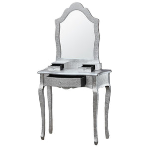 Chaandhi Kar Metal Embossed Dressing Table - Silver