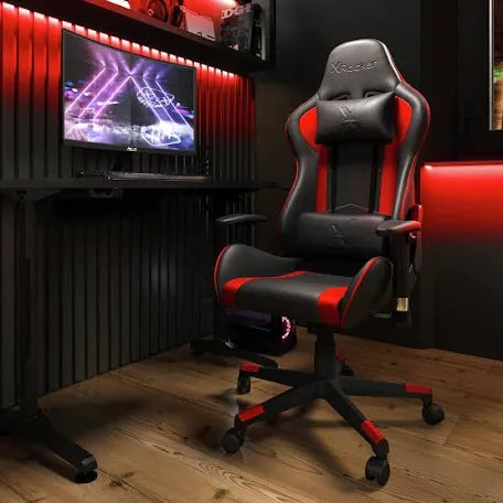 KLV Computer and Gaming Chair with Cushions in Black and Red or Plain Black