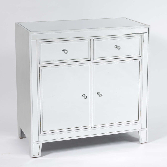 Argenti Mirrored Sideboard Cabinet - Silver Leaf