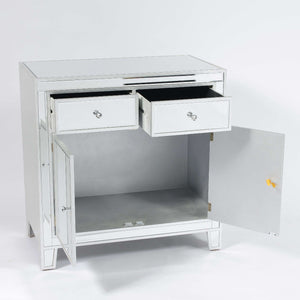 Argenti Mirrored Sideboard Cabinet - Silver Leaf