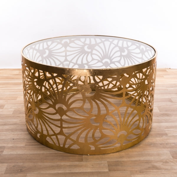 Gin Shu Metal Coffee Table - Gold Gilt Leaf