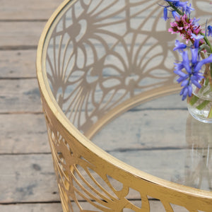 Gin Shu Metal Coffee Table - Gold Gilt Leaf