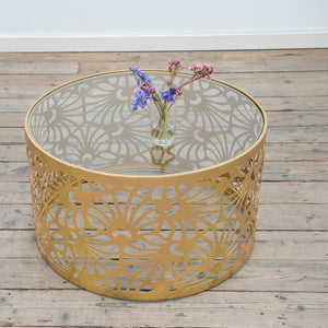 Gin Shu Metal Coffee Table - Gold Gilt Leaf