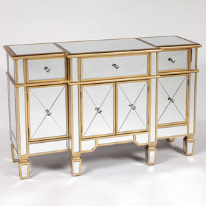 Genevieve Mirrored Gold Side Cabinet