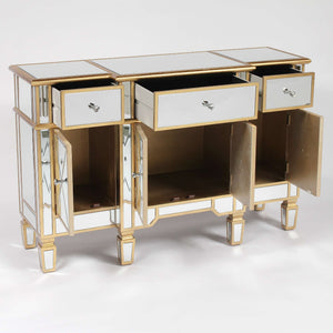 Genevieve Mirrored Gold Side Cabinet