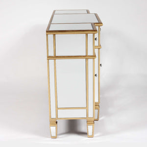 Genevieve Mirrored Gold Side Cabinet