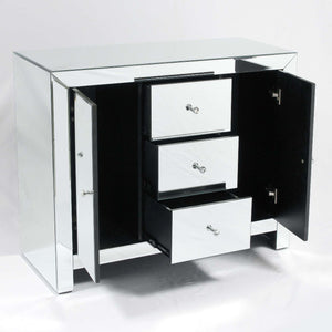 Mirrored Side Cabinet W100 x D40 x H81 CM