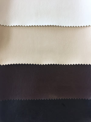 Faux Leather from top: White, Cream, Brown, Black