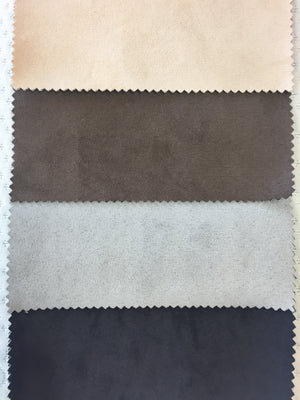 Faux Suede colours from top: Stone, Cappucino, Silverline, Black