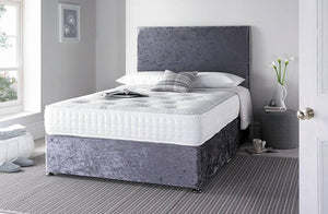 Chalfont 1000 Features: Medium tension; 1000 nestled pocket springs; 2"/5 cm high grade memory foam with open cell technology; Duo pad insulator; Tencel 4 way stretch cover; Single sided - turn head to foot only. Base in choice of colours and storage options. UK sizes and made to measure on request. Estimated delivery 1 week
