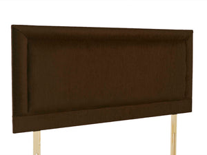 Charlie 24" Strutted Headboard with deep stitched border, pictured in Brown Chenille