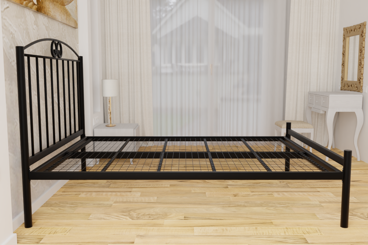 Holly Wrought Iron Bed Frame in Black or Ivory Bedtime Superstores
