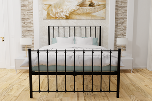 Krisjon Wrought Iron Bed Frame in Black or Ivory
